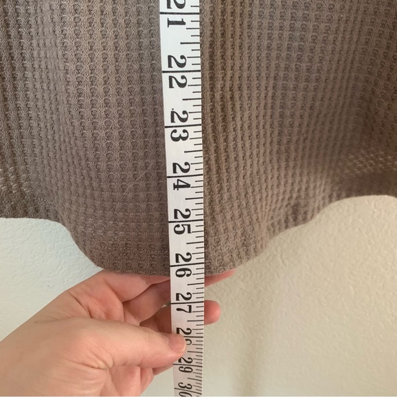 Umgee USA Pullover Tie Waist Waffle Knit Top Womens L Short Sleeve V Neck - Picture 9 of 10